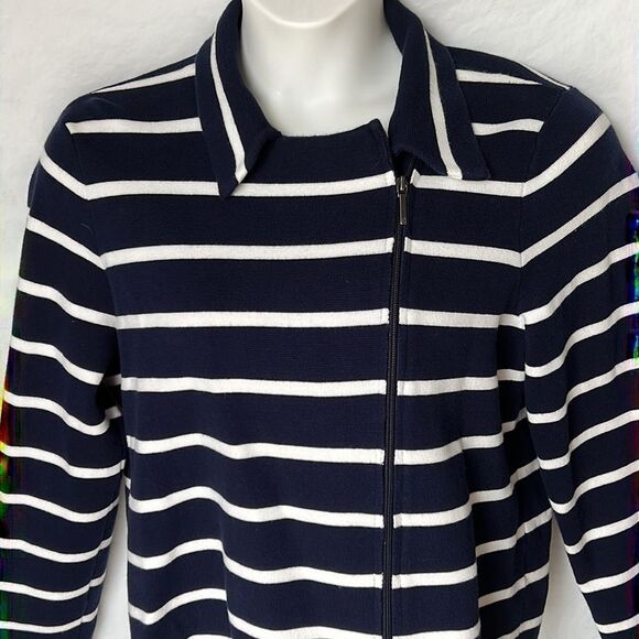 Chaps navy blue white stripe blazer jacket size XL - Picture 2 of 8